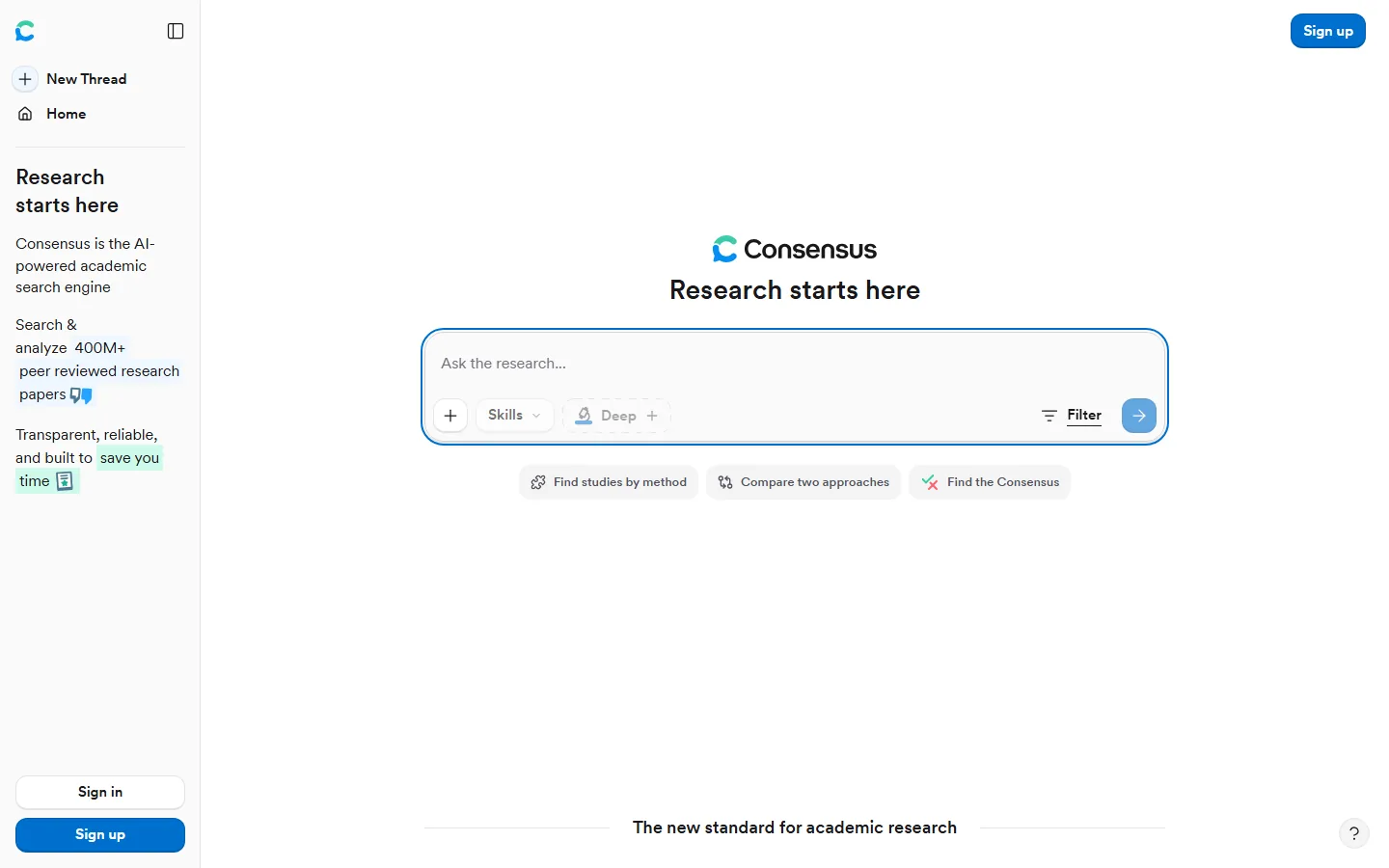 Consensus homepage