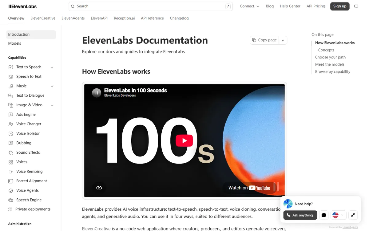 ElevenLabs official documentation