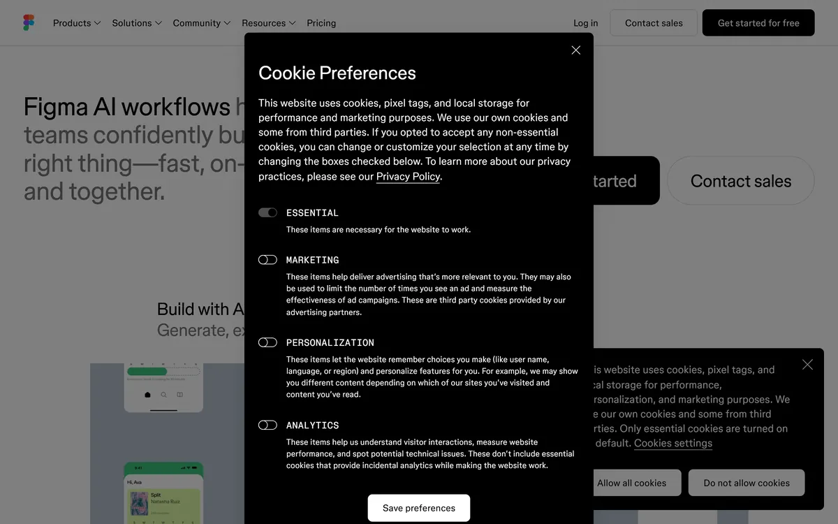 Figma AI interface screenshot