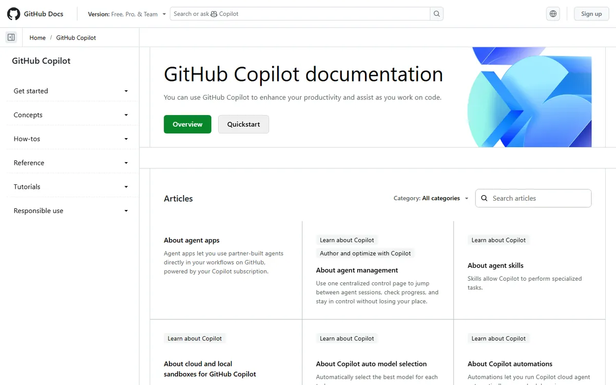 GitHub Copilot official documentation