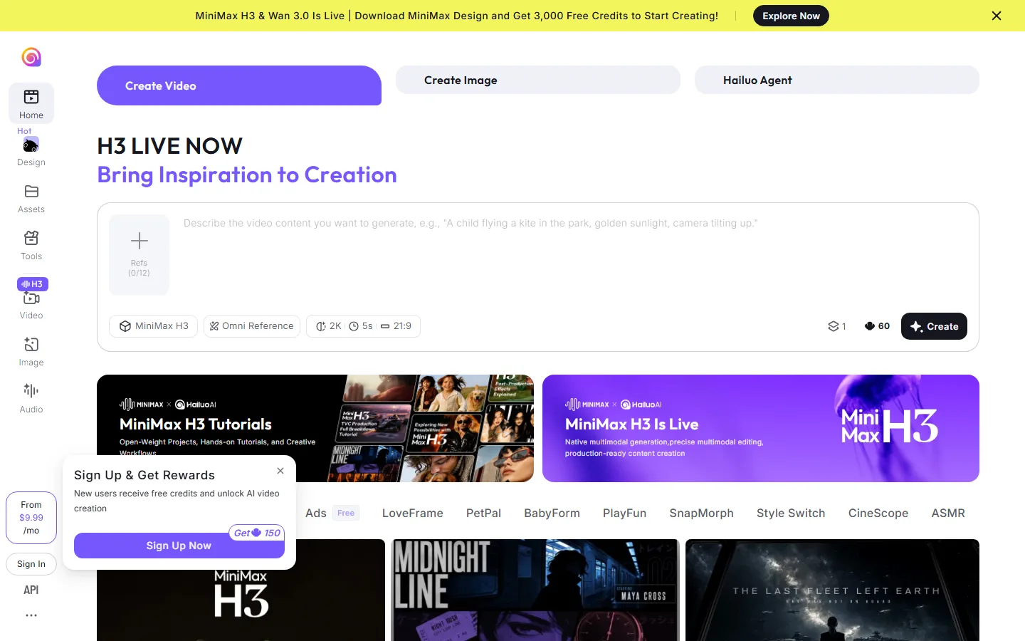 Hailuo official creator interface