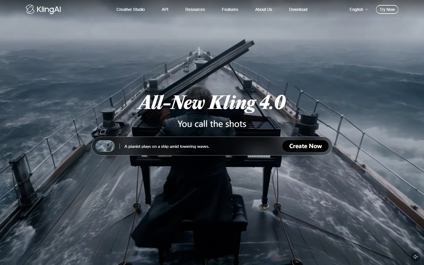 Kling AI homepage