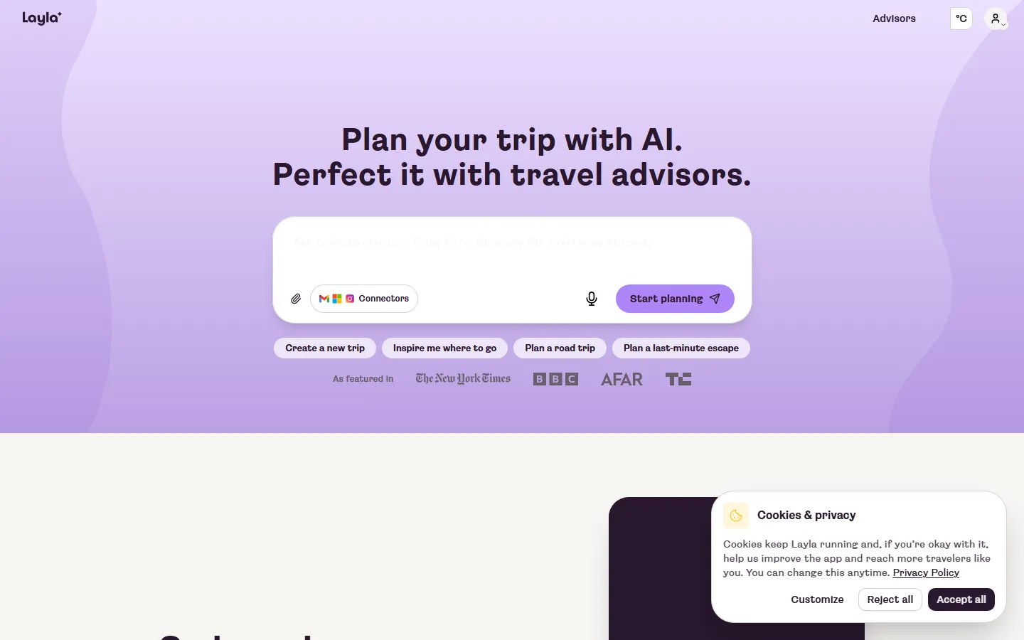 Layla AI home page