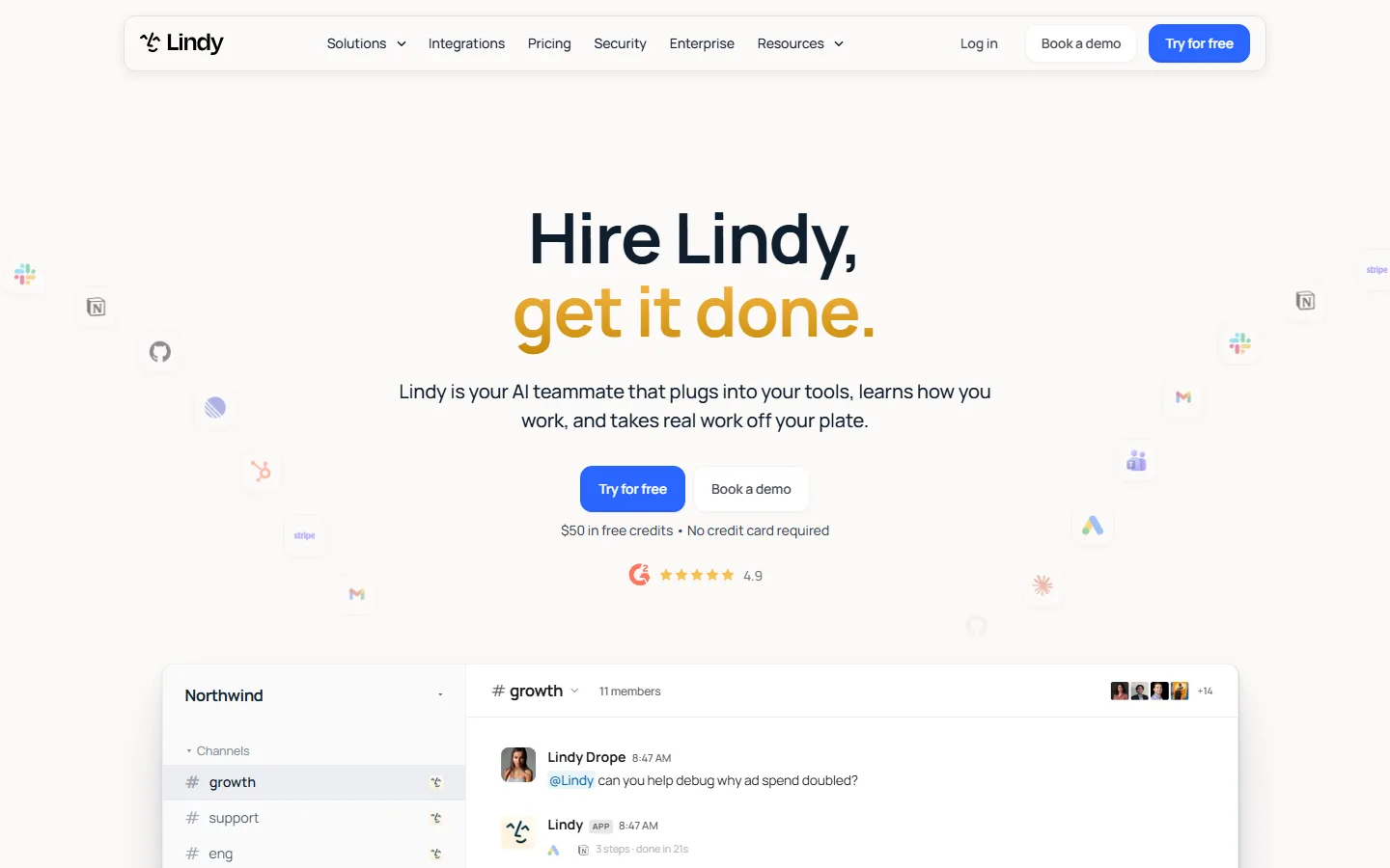 Lindy home screenshot