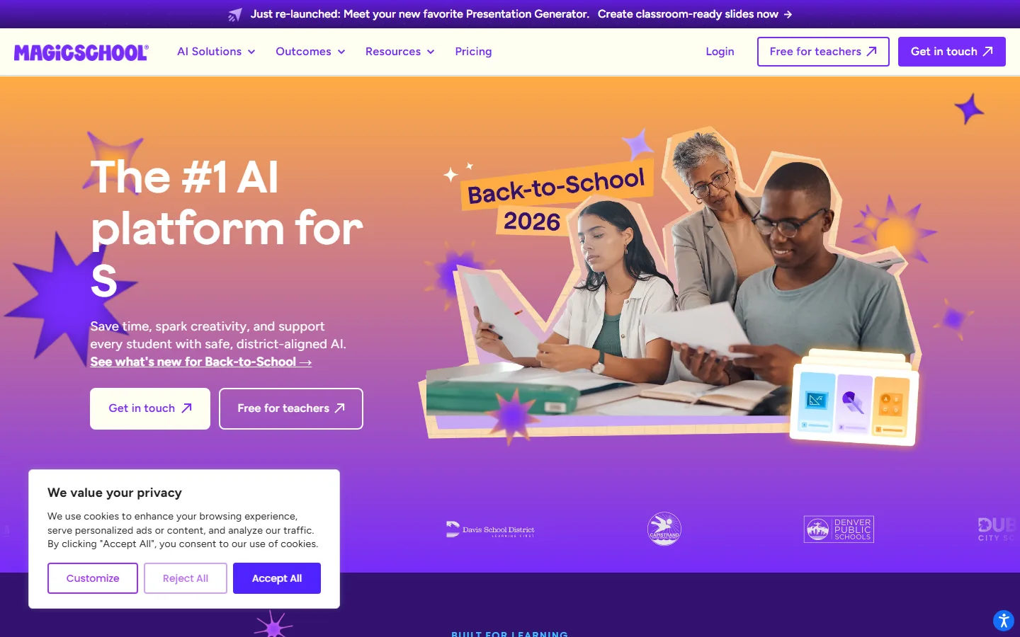 MagicSchool AI education platform screenshot