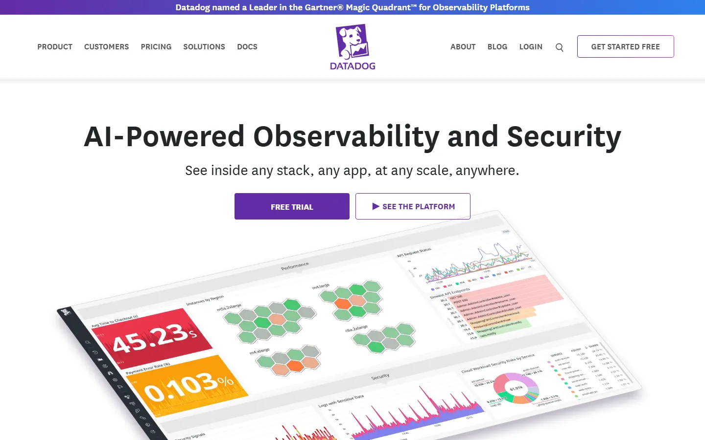 Observability homepage screenshot