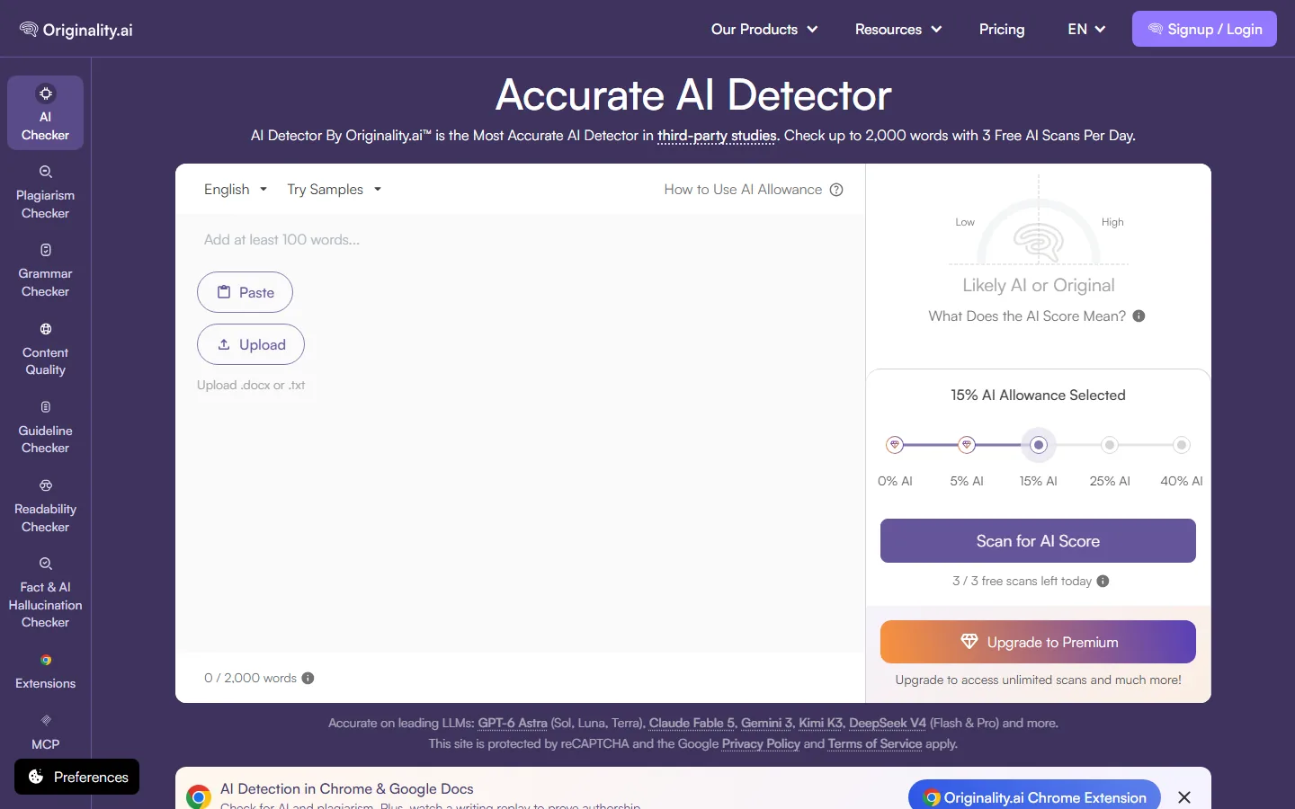 Originality.ai AI checker