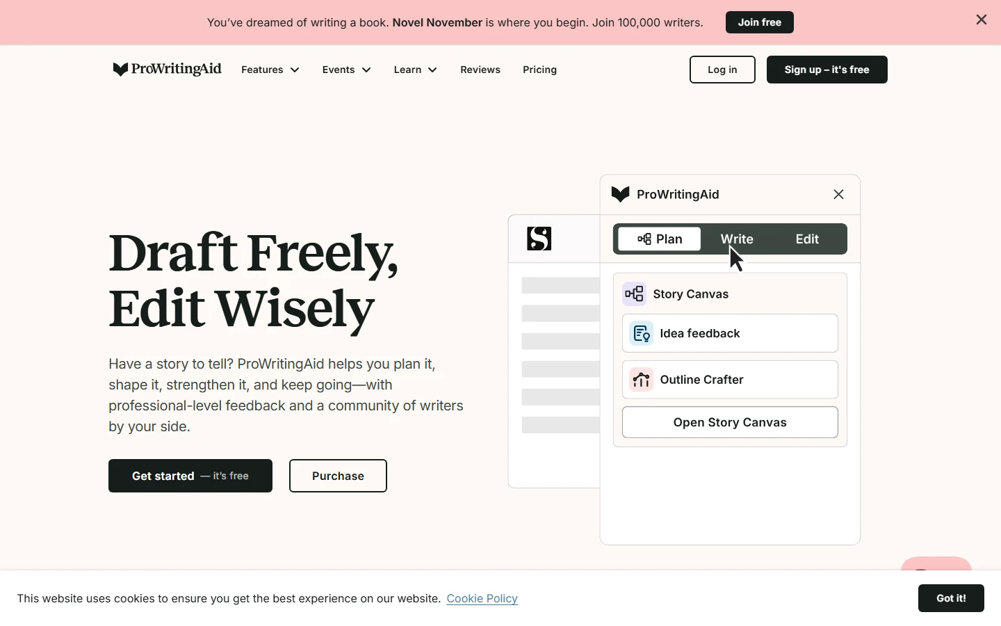 ProWritingAid official homepage