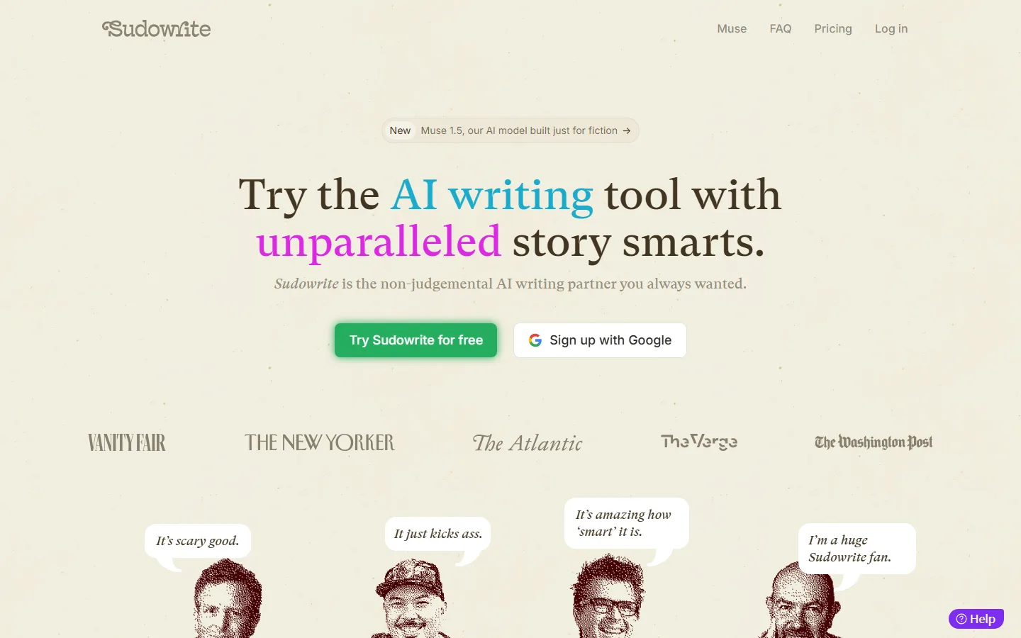 Sudowrite home page