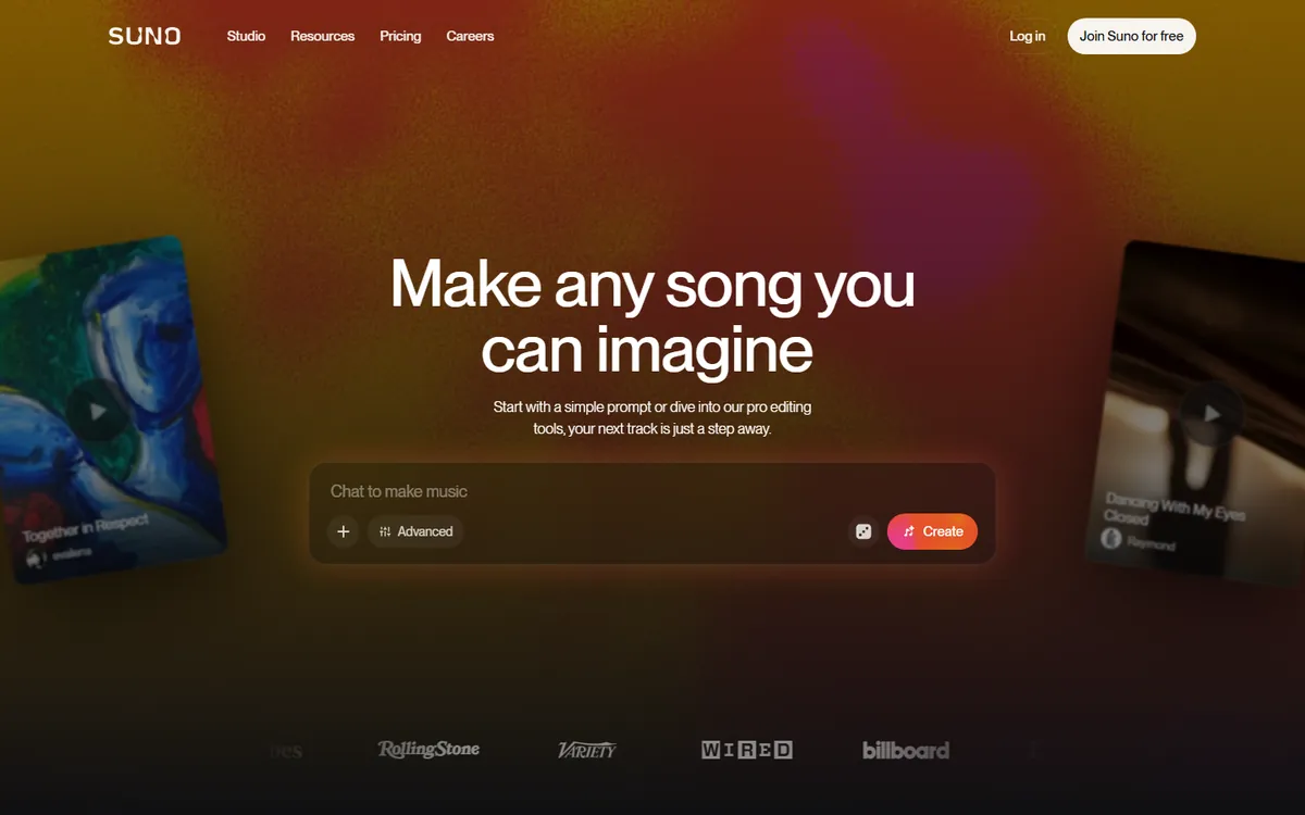 Suno music creator studio