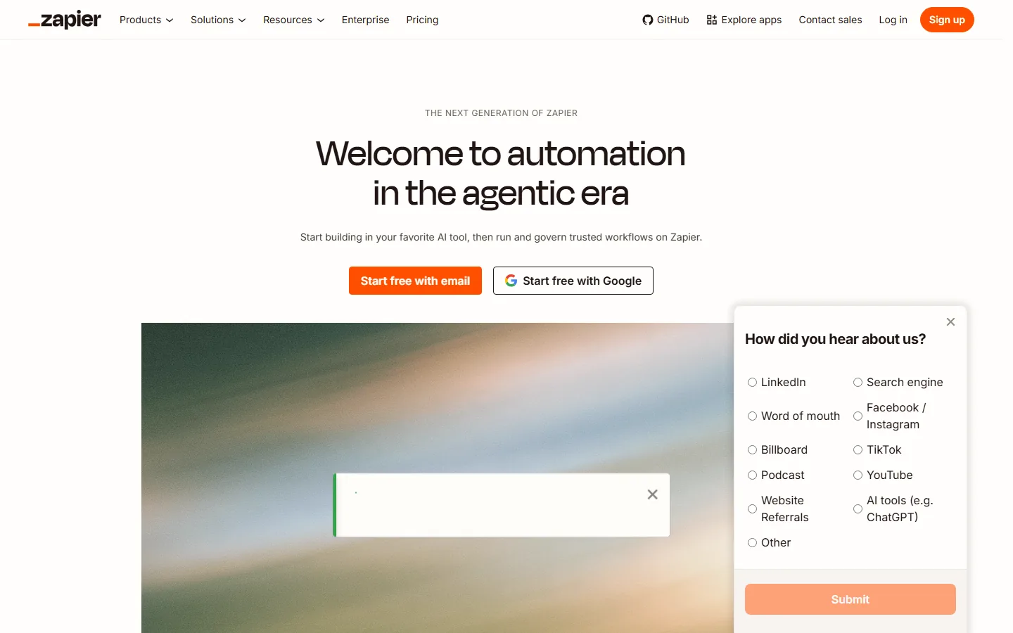 Zapier homepage